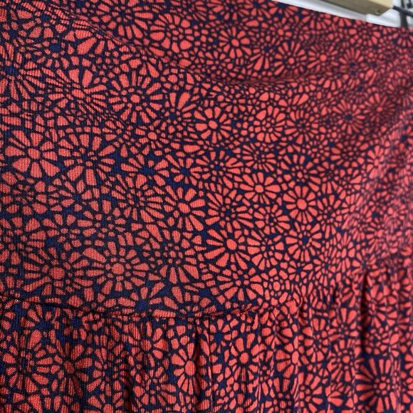 NWT Lucky Brand Pants Womens Medium Red Flare Pull On Floral Stretch Boho Flowy - Picture 7 of 8